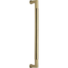 Heritage Bauhaus Door Pull Handle V1312 483mm Polished Brass Lacquered