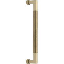 Heritage Bauhaus Door Pull Handles V1315 330mm Polished Brass Lacquered