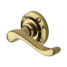 Heritage Bedford Door Handle V820 Polished Brass