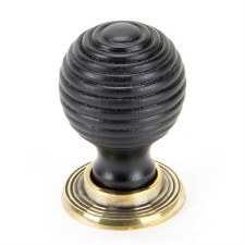 From The Anvil Beehive Cabinet Knob Ebony & Antique Brass Large From The Anvil Beehive Cabinet Knob Ebony & Antique Brass Large