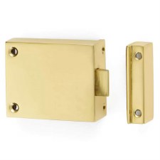 Beggar Door Latch Left Hand Polished Brass Lacquered