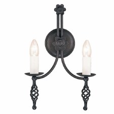 Elstead Belfry Double Wall Light  Black