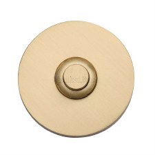 Heritage Round Bell Push V1184 Satin Brass Lacquered