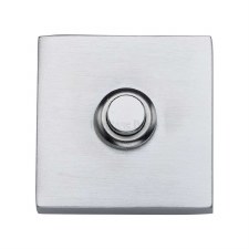 Heritage Square Bell Push V1188 Satin Chrome