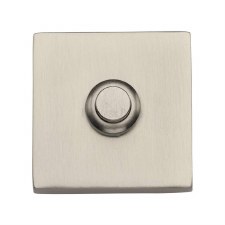 Heritage Square Bell Push V1188 Satin Nickel