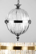 Belzoni Lion Globe Satin Brass (3.0M Drop)