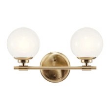 Kichler Benno Bathroom Double Wall Light Champagne Bronze