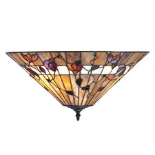 Interiors 1900 Bernwood Tiffany Flush Ceiling Light Interiors 1900 Bernwood Tiffany Flush Ceiling Light