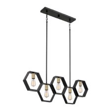 Quoizel Bismark 5 Light Linear Pendant Black