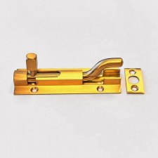 Barrel Door Bolt Necked 4"x1.25" Satin Brass Lacquered