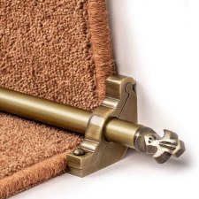 Bordeaux Plain Stair Rod Set For Runner Carpets Antique Brass