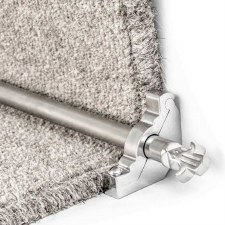 Bordeaux Plain Stair Rod Set For Runner Carpets Brushed Chrome