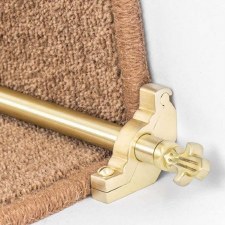 Bordeaux Plain Stair Rod Set For Runner Carpets Satin Brass