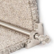 Bordeaux Plain Stair Rod Set For Runner Carpets Satin Nickel