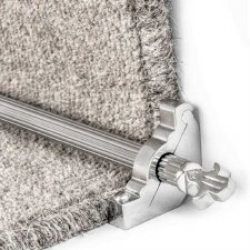 Bordeaux Reeded Stair Rod Set For Runner Carpets Brushed Chrome