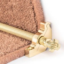 Bordeaux Reeded Stair Rod Set For Runner Carpets Polished Brass Lacquered