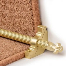 Bordeaux Reeded Stair Rod Set For Runner Carpets Satin Brass