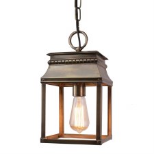 Bordeaux Hanging Lantern Small Renovated Brass