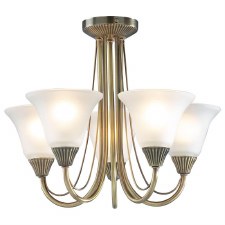 Boston 5 Light Semi Flush Pendant Antique Brass Boston 5 Light Semi Flush Pendant Antique Brass