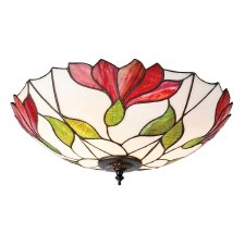 Interiors 1900 Botanica Tiffany Flush Ceiling Light Interiors 1900 Botanica Tiffany Flush Ceiling Light