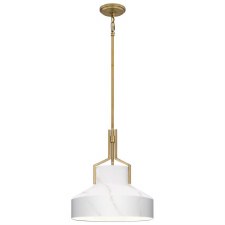 Quoizel Brecken Pendant Light Aged Brass & Faux Alabaster Glass Quoizel Brecken Pendant Light Aged Brass & Faux Alabaster Glass