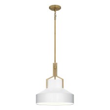 Quoizel Brecken Pendant Light Aged Brass & Cased Opal Glass