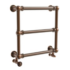 Bridewell Heated Towel Rail 650mm Antique Copper Lacquered