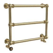 Bridewell Heated Towel Rail 800mm Polished Brass Unlacquered