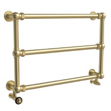 Bridewell Heated Towel Rail 950mm Brushed Brass