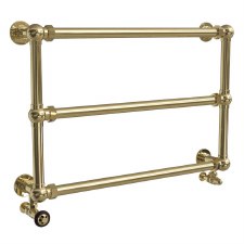 Bridewell Heated Towel Rail 950mm Polished Brass Unlacquered