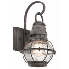 Kichler Bridge Point Outdoor Wall Lantern Small Weathered Zinc