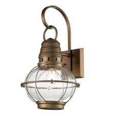 Kichler Bridge Point Large Outdoor Wall Lantern Natural Brass