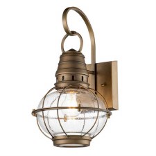 Kichler Bridge Point Medium Outdoor Wall Lantern Natural Brass