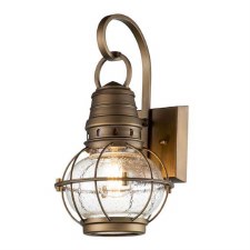 Kichler Bridge Point Small Outdoor Wall Lantern Natural Brass