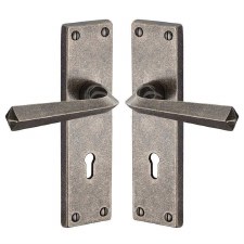 Heritage Bridgenorth Lock Door Handle RPW2500 Rustic Pewter