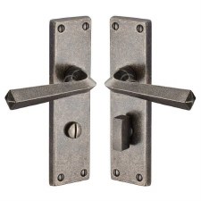 Heritage Bridgenorth Bathroom Door Handle RPW2530 Rustic Pewter