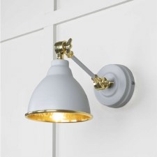 From The Anvil Brindley Wall Light Birch With Hammered Brass Interior