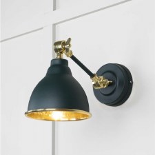 From The Anvil Brindley Wall Light Dingle With Hammered Brass Interior