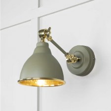 From The Anvil Brindley Wall Light Tump With Hammered Brass Interior