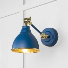 From The Anvil Brindley Wall Light Upstream With Hammered Brass Interior