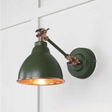 From The Anvil Brindley Wall Light Heath With Hammered Copper Interior