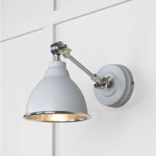 From The Anvil Brindley Wall Light Birch With Hammered Nickel Interior