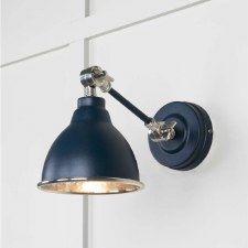 From The Anvil Brindley Wall Light Dusk With Hammered Nickel Interior