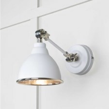 From The Anvil Brindley Wall Light Flock With Hammered Nickel Interior