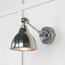 From The Anvil Brindley Wall Light Nickel With Hammered Nickel Interior