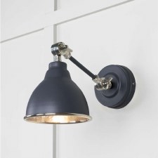 From The Anvil Brindley Wall Light Slate With Hammered Nickel Interior