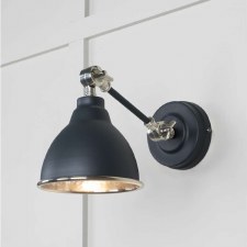 From The Anvil Brindley Wall Light Soot With Hammered Nickel Interior