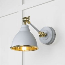 From The Anvil Brindley Wall Light Birch With Smooth Brass Interior