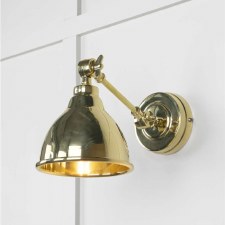 From The Anvil Brindley Wall Light Brass With Smooth Brass Interior