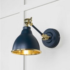 From The Anvil Brindley Wall Light Dusk With Smooth Brass Interior